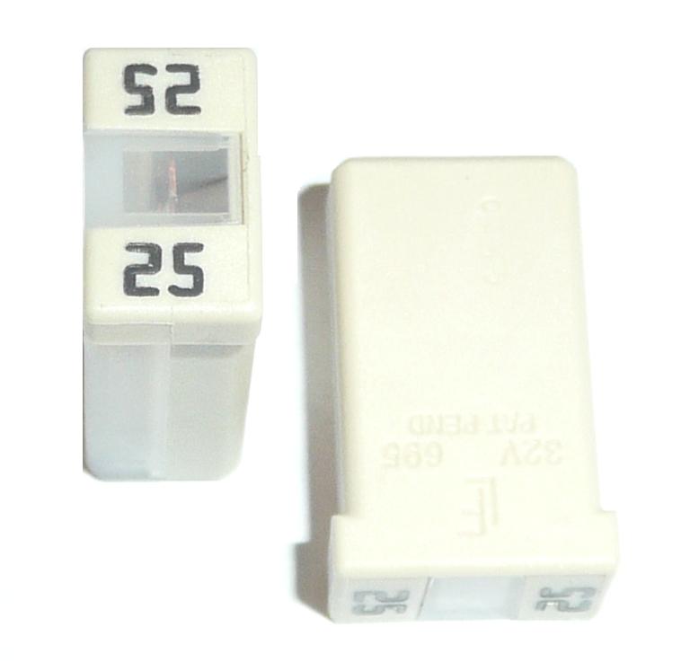 MCase™ 25 Amp Cartridge Fuse Clear 32V Pack of 5 - Click Image to Close